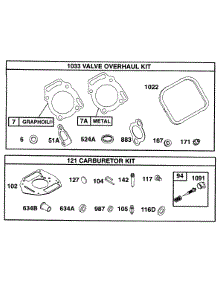 Valve Kit, Carb Kits parts for Briggs & Stratton Engine 290442-0034-99 from AppliancePartsPros.com