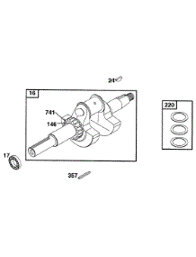 Crankshaft parts for Briggs & Stratton Engine 290442-1158-A1 from AppliancePartsPros.com