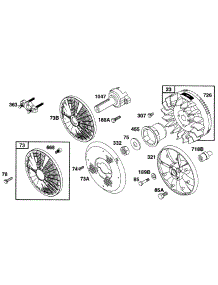 Flywheels, Screens, Fan parts for Briggs & Stratton Engine 290447-0051-02 from AppliancePartsPros.com