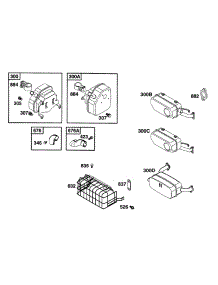 Muffler Grps parts for Briggs & Stratton Engine 290447-1073-A1 from AppliancePartsPros.com