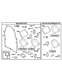 Gasket Sets parts for Briggs & Stratton Engine 290772-0020-99 from AppliancePartsPros.com