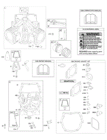 Cylinder, Crankcase Cover / Sump, Engine Gasket Set, Piston /  Rings /  Connecting Rod parts for Briggs & Stratton Engine 294777-0015-02 from AppliancePartsPros.com