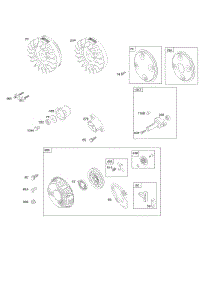 Flywheel, Rotating Screen, Stub Shaft, Rewind Starter parts for Briggs & Stratton Engine 295442-0147-B1 from AppliancePartsPros.com