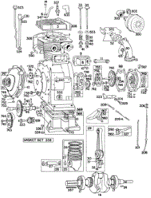 Cyl, Piston, Muffler, Crnkcse parts for Briggs & Stratton Engine 300421-0129-99 from AppliancePartsPros.com