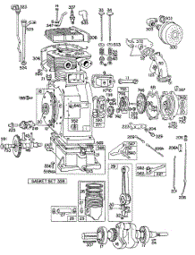Cyl, Piston, Muffler, Crnkcse parts for Briggs & Stratton Engine 301431-0126-99 from AppliancePartsPros.com