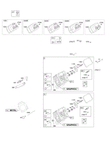 Cylinder Head, Valves, Rocker Covers parts for Briggs & Stratton Engine 303447-1008-A1 from AppliancePartsPros.com