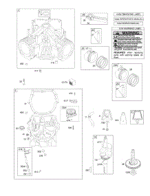 Cylinder, Crankshaft, Piston / Rings / Connecting Rod, Engine Sump, Camshaft, Breather parts for Briggs & Stratton Engine 305777-0138-B1 from AppliancePartsPros.com