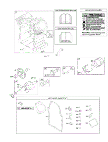 Camshaft, Crankshaft, Cylinder, Cylinder Heads, Gasket Set - Engine, Piston, Rings, Connecting Rod parts for Briggs & Stratton Engine 309447-0110-E1 from AppliancePartsPros.com