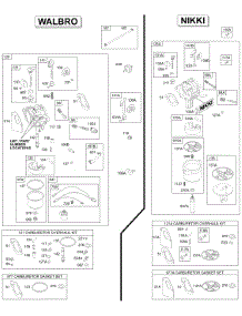 Carburetor, Overhaul Kits parts for Briggs & Stratton Engine 310707-0203-E1 from AppliancePartsPros.com