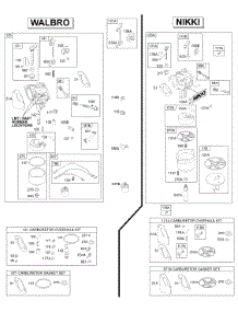 Carburetor, Overhaul Set parts for Briggs & Stratton Engine 311777-0144-E3 from AppliancePartsPros.com