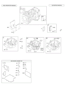Crankcase Cover / Sump, Cylinder, Kit / Gasket Sets - Engine parts for Briggs & Stratton Engine 312777-0128-E1 from AppliancePartsPros.com