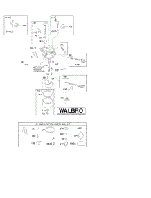 Kit - Walbro Carburetor Overhaul, Walbro Carburetor parts for Briggs & Stratton Engine 31A777-0118-B1 from AppliancePartsPros.com