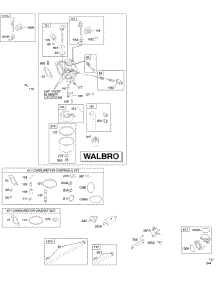 Carburetor, Fuel Supply, Kit - Carburetor Overhaul parts for Briggs & Stratton Engine 31B707-0101-E1 from AppliancePartsPros.com