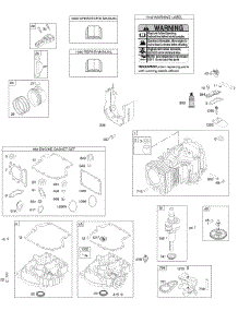 Camshaft, Crankshaft, Cylinder, Engine Sump, Gasket Set - Engine, Operator's Manual, Piston, Rings, Connecting Rod, Warning Label parts for Briggs & Stratton Engine 31B775-0120-E1 from AppliancePartsPros.com