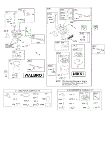 Carburetor, Kit - Carburetor Overhaul parts for Briggs & Stratton Engine 31C707-0240-B1 from AppliancePartsPros.com