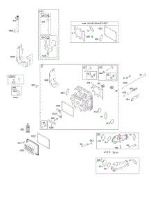 Cylinder Head, Gasket Set - Valve, Lubrication, Valves parts for Briggs & Stratton Engine 31C707-3487-G1 from AppliancePartsPros.com