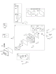 Cylinder Head, Gasket Set - Valve, Lubrication, Valves parts for Briggs & Stratton Engine 31D707-0458-E1 from AppliancePartsPros.com