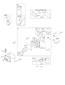 Cylinder Head, Gasket Set - Valve, Intake Manifold, Lubrication, Valves parts for Briggs & Stratton Engine 31E507-0137-B1 from AppliancePartsPros.com