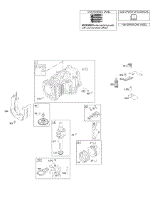 Camshaft, Crankshaft, Cylinder, Operator's Manual, Piston, Rings, Connecting Rod, Warning Label parts for Briggs & Stratton Engine 31E877-1630-G5 from AppliancePartsPros.com
