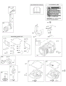 Camshaft, Crankshaft, Cylinder, Engine Sump, Gasket Set - Engine, Operator's Manual, Piston, Rings, Connecting Rod, Warning Label parts for Briggs & Stratton Engine 31F707-0130-E1 from AppliancePartsPros.com