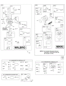 Carburetor, Kit - Carburetor Overhaul parts for Briggs & Stratton Engine 31H777-0117-E1 from AppliancePartsPros.com