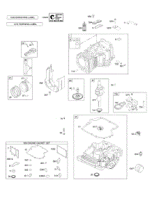 Camshaft, Crankshaft, Cylinder, Engine Sump, Gasket Set - Engine, Lubrication, Operator's Manual, Piston, Rings, Connecting Rod, Warning Label parts for Briggs & Stratton Engine 31L777-3136-G5 from AppliancePartsPros.com