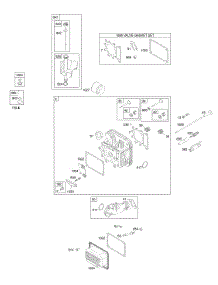 Cylinder Head, Gasket Set - Valve, Lubrication, Valves parts for Briggs & Stratton Engine 31M777-0167-E1 from AppliancePartsPros.com