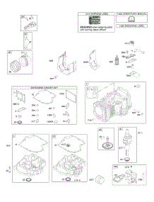 Camshaft, Crankshaft, Counterweight, Cylinder, Engine Sump, Gasket Set - Engine, Operator's Manual, Piston, Rings, Connecting Rod, Warning Label parts for Briggs & Stratton Engine 31P777-0001-B1 from AppliancePartsPros.com