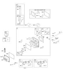Cylinder Head, Gasket Set - Valve, Intake Manifold, Lubrication, Valves parts for Briggs & Stratton Engine 31P977-1046-B1 from AppliancePartsPros.com