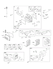 Cylinder Head, Exhaust System, Intake Manifold, Valves parts for Briggs & Stratton Engine 31R607-0009-G1 from AppliancePartsPros.com