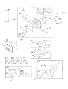 Cylinder Head, Exhaust System, Intake Manifold, Valves parts for Briggs & Stratton Engine 31R807-0025-B1 from AppliancePartsPros.com