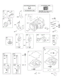 Camshaft,Crankshaft & Counter Balance, Cylinder, Engine Sump Oil Fill & Breather, Lubrication, Piston, Rings, Connecting Rod parts for Briggs & Stratton Engine 31R977-0023-B1 from AppliancePartsPros.com