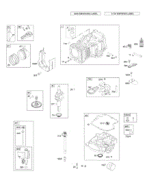 Camshaft,Crankshaft & Counter Balance, Cylinder, Engine Sump Oil Fill & Breather, Lubrication, Piston, Rings, Connecting Rod parts for Briggs & Stratton Engine 31S877-0004-B1 from AppliancePartsPros.com