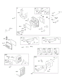 Cylinder Head, Exhaust System, Intake Manifold, Valves parts for Briggs & Stratton Engine 31S977-0006-G1 from AppliancePartsPros.com