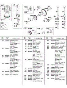 Piston, Rings, Connecting Rod, Camshaft, Valves parts for Briggs & Stratton Engine 326431-2521-02 from AppliancePartsPros.com