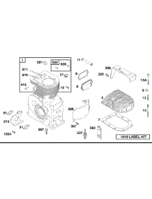 Cylinder, Head parts for Briggs & Stratton Engine 32K437-0112-01 from AppliancePartsPros.com