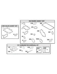 Engine, Carburetor, Valve Gasket Sets parts for Briggs & Stratton Engine 32K437-0112-01 from AppliancePartsPros.com