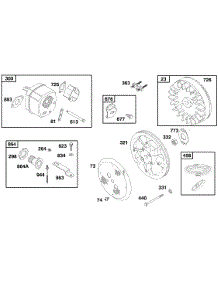 Flywheel, Muffler, Booster Fan, Starter Rope parts for Briggs & Stratton Engine 32K437-0112-01 from AppliancePartsPros.com