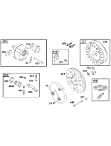 Flywheel, Muffler, Booster Fan, Starter Rope parts for Briggs & Stratton Engine 32K437-0112-01 from AppliancePartsPros.com