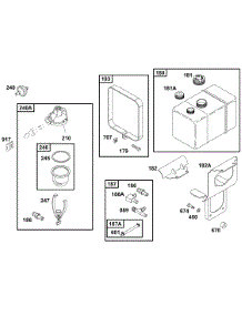 Fuel Tank, Filter, Hose, Bracket parts for Briggs & Stratton Engine 32K437-0112-01 from AppliancePartsPros.com