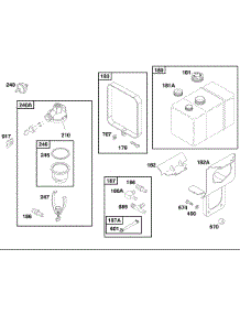 Fuel Tank, Filter, Hose, Bracket parts for Briggs & Stratton Engine 32K437-0112-01 from AppliancePartsPros.com