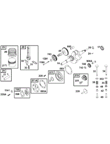 Piston, Rings, Crankshaft, Camshaft, Bearing Supports parts for Briggs & Stratton Engine 32K437-0112-01 from AppliancePartsPros.com