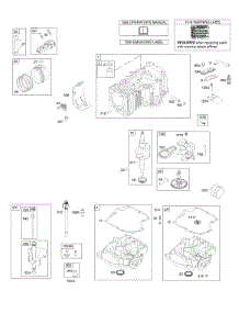 Camshaft, Crankshaft, Cylinder, Engine Sump, Operator's Manual, Piston, Rings, And Connecting Rod, Warning Label parts for Briggs & Stratton Engine 331777-0001-G5 from AppliancePartsPros.com