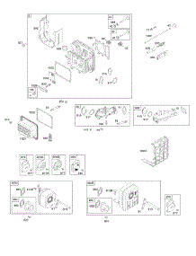 Cylinder Head, Exhaust System, Intake Manifold, Valves parts for Briggs & Stratton Engine 33M677-0110-G5 from AppliancePartsPros.com