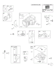 Camshaft, Crankshaft, Cylinder, Engine Sump, Lubrication, Piston, Rings, And Connecting Rod parts for Briggs & Stratton Engine 33M677-2494-G5 from AppliancePartsPros.com
