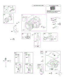 Camshaft, Crankshaft, Cylinder, Engine Sump, Lubrication, Operator's Manual, Piston, Rings, And Connecting Rod, Warning Label parts for Briggs & Stratton Engine 33M777-3036-G5 from AppliancePartsPros.com