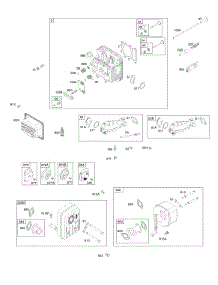 Cylinder Head, Exhaust System, Intake Manifold, Valves parts for Briggs & Stratton Engine 33M977-0003-G5 from AppliancePartsPros.com