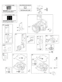 Camshaft, Crankshaft, Cylinder, Engine Sump, Gasket Set-Engine, Lubrication, Operator's Manual, Piston, Rings, And Connecting Rod, Warning Label parts for Briggs & Stratton Engine 33M977-0008-G1 from AppliancePartsPros.com