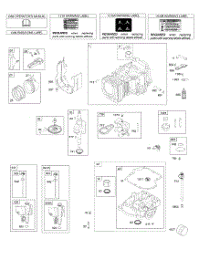Camshaft, Crankshaft, Cylinder, Engine Sump, Lubrication, Operator's Manual, Piston, Rings, And Connecting Rod, Warning Label parts for Briggs & Stratton Engine 33S877-0001-G1 from AppliancePartsPros.com