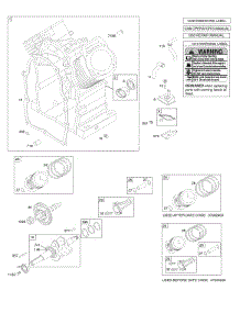Crankshaft, Cylinder, Camshaft, Piston / Rings / Connecting Rod parts for Briggs & Stratton Engine 350447-1416-E1 from AppliancePartsPros.com